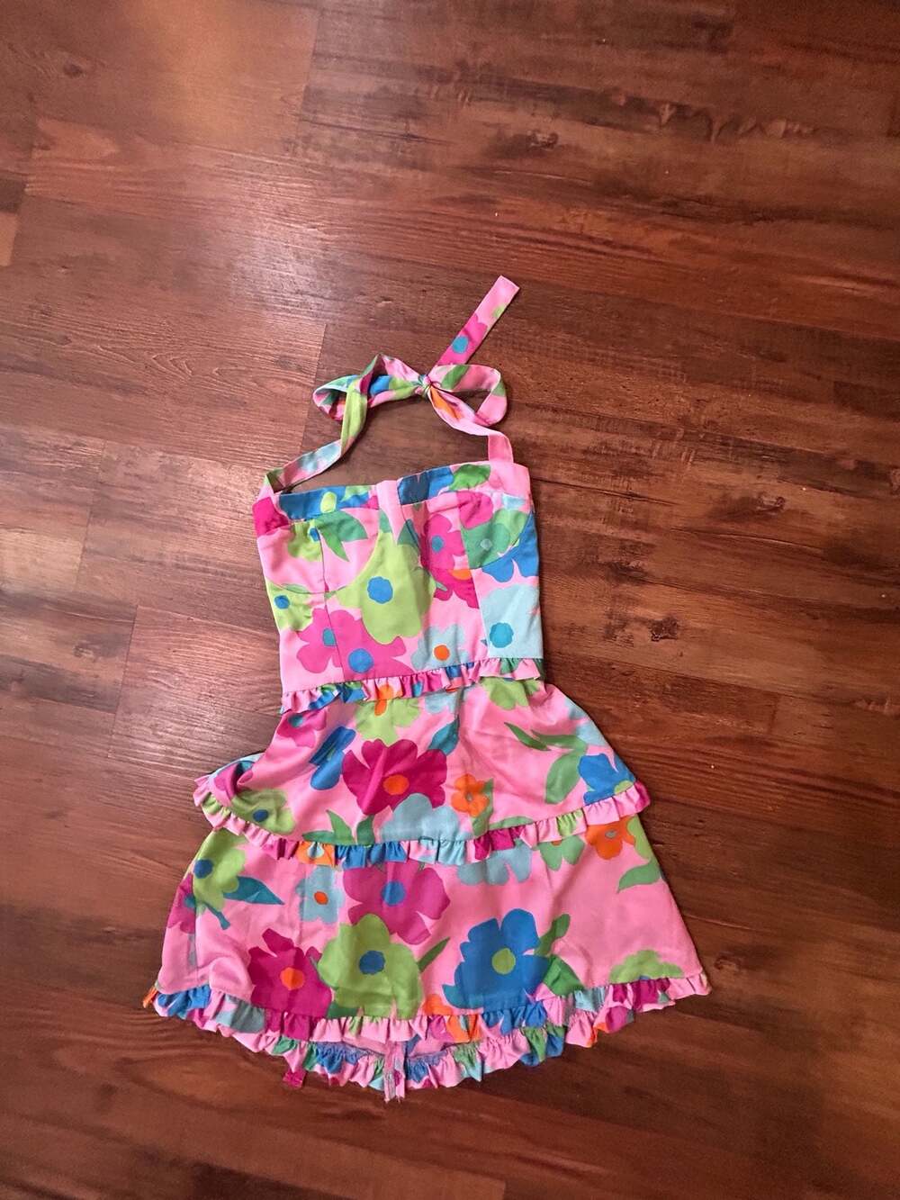 Show Me Your Mumu Lady Corset Tiered Mini Dress in Flower Power Pink Floral Punc